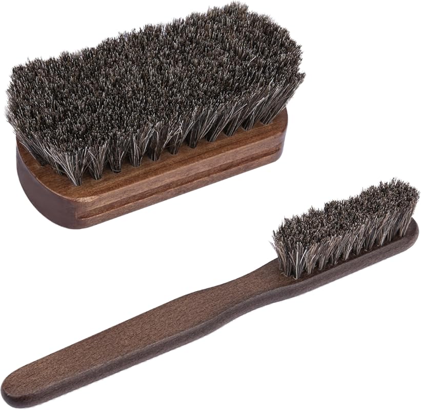 2 PCS Horse Hair Leather Brush