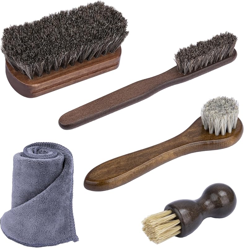 5 PCS Horse Hair Leather Brush