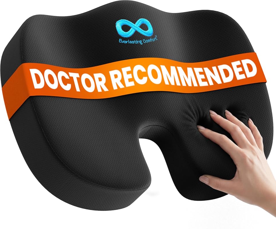 Everlasting Comfort Ergonomic Memory Foam Seat Cushion for Office Chai