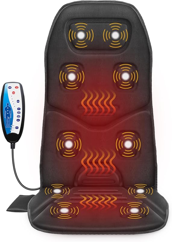COMFIER Vibration Back Massager Seat Cushion with Heat and 10 Motors f