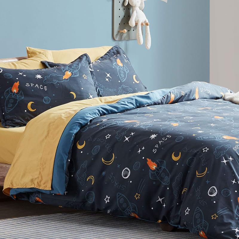 SLEEP ZONE Navy Space Twin Set