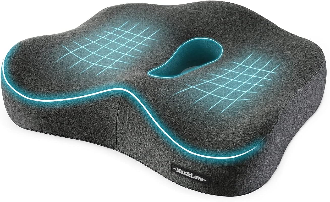 Orthopedic Memory Foam Seat Cushion for Sciatica, Tailbone, and Lower
