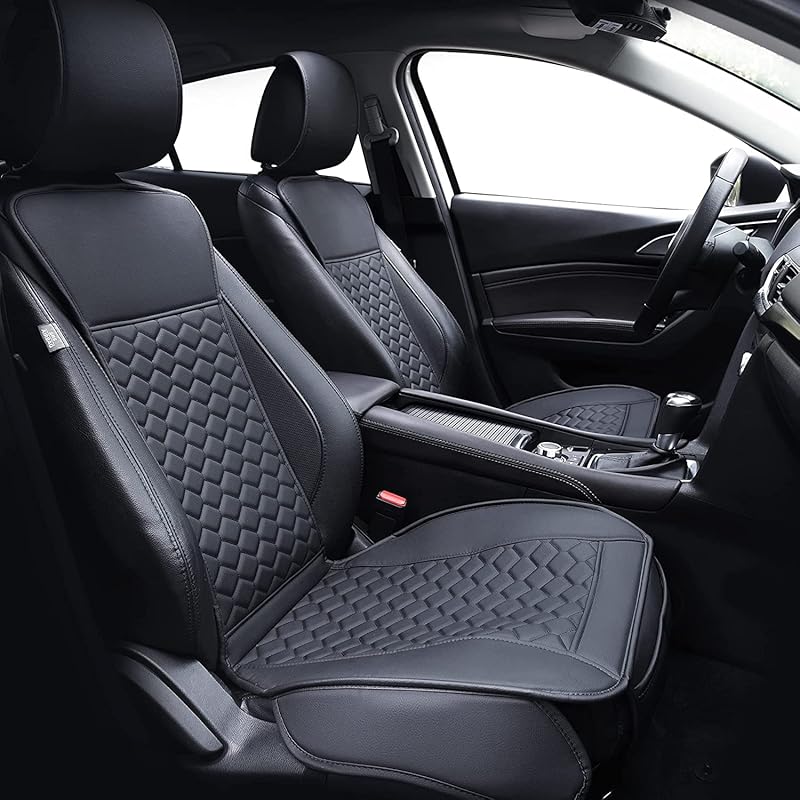 Elantrip Front Car Seat Covers, Waterproof Leather Seat Protector for
