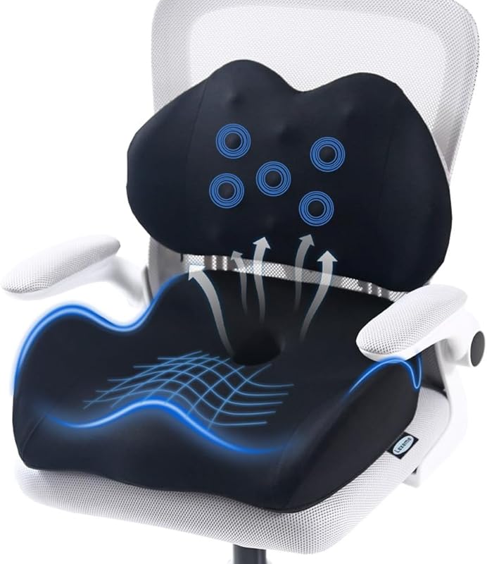 Lexeme X-Large Memory Foam Seat Cushion and Lumbar Support for Sciatic