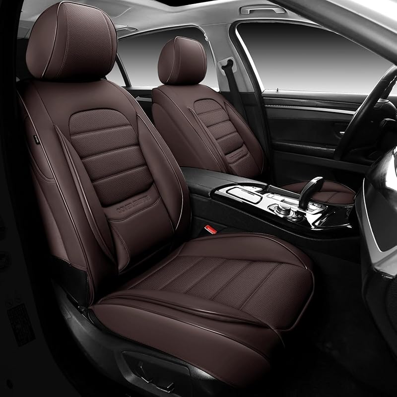 Universal Faux Leather Car Seat Covers, Waterproof Full Set for Sedans