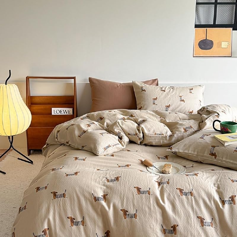 Dachshund Print Twin Duvet Set