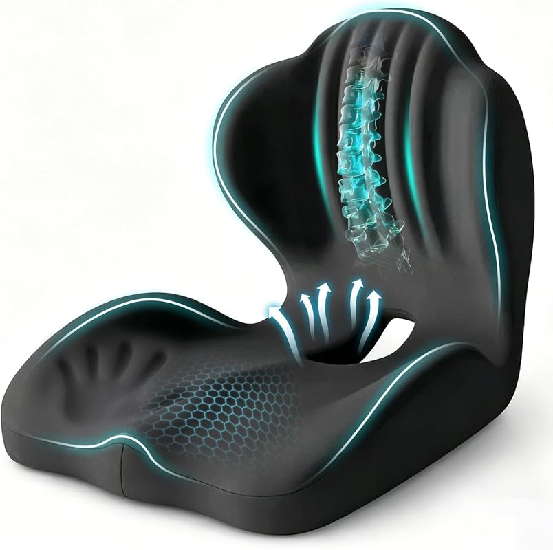 Ergonomic Car Seat Cushion with Lumbar Support and Memory Foam for Pel