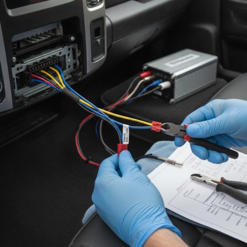 Which Wire Is the REM Wire When Connecting an External Amp to a 2017 Dodge Ram Factory Radio?